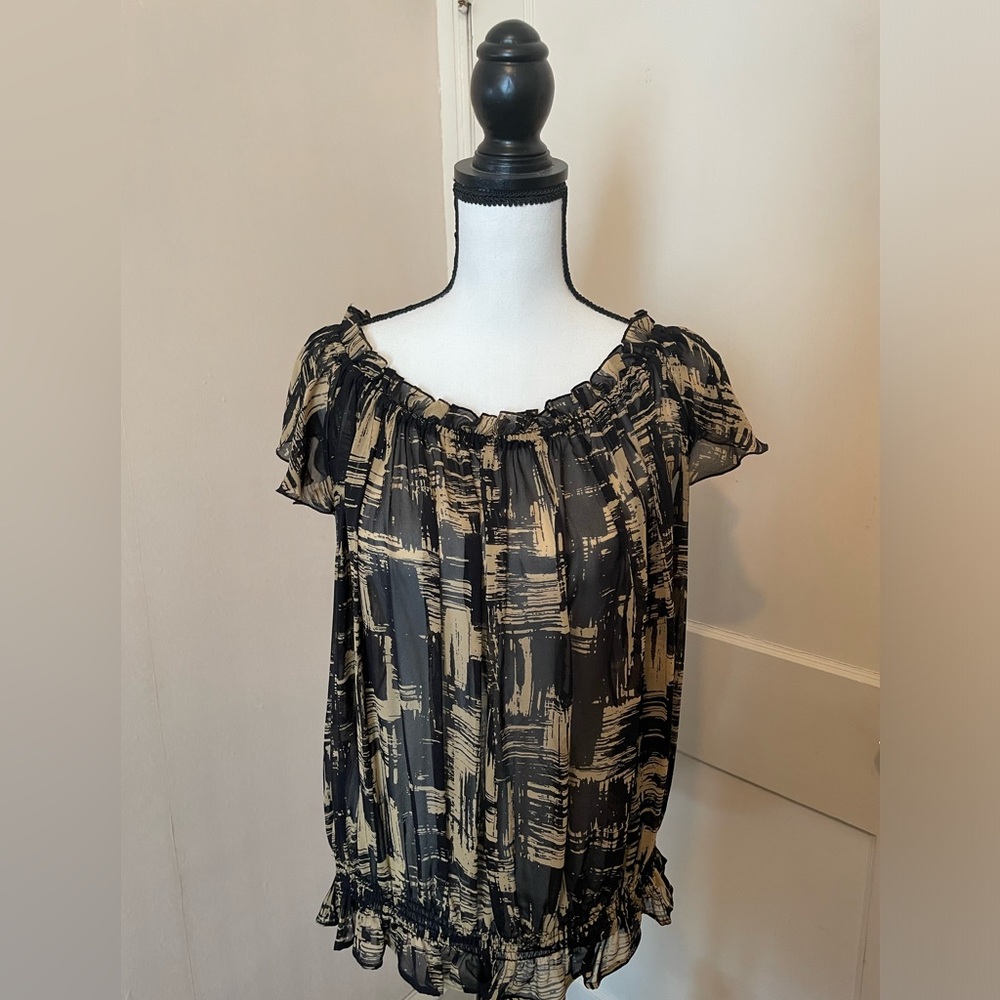 Rachel Zoe 100% silk chiffon blouson blouse